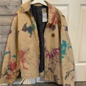 Carhartt Beige Paint-Splattered Jacket